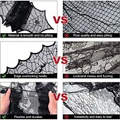 cheap Halloween Kithen-Crawling Spider Halloween Lace Table Runner and Mantle Scarf, Seasonal Halloween Decorations Table Runner