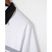 cheap Men&#039;s Classic Polo-Men&#039;s Golf Shirt Golf Polos Shirts Work Casual Lapel Short Sleeve Basic Modern Striped Buttons Summer Regular Fit White Pink Red Royal Blue Green Khaki Golf Shirt