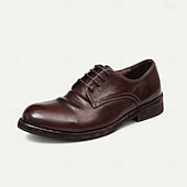 preiswerte Klassische Anzugschuhe-Herren Elegante Schuhe Spaziergang Leder Italienisches Vollnarbenleder Bequem Rutschfest Schnürung Schwarz Braun Kaffee