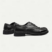 preiswerte Klassische Anzugschuhe-Herren Elegante Schuhe Spaziergang Leder Italienisches Vollnarbenleder Bequem Rutschfest Schnürung Schwarz Braun Kaffee