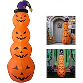 cheap Landscape Lights-1 Pc 2.4M Halloween Inflatable Pumpkin Luminous Strip Lamp Air Model Courtyard Garden Lawn Path Halloween Party Atmosphere Decorative Lights