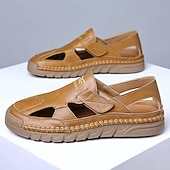 Χαμηλού Κόστους Υπαίθριες σάντες-Ανδρικά καφέ slip-on σανδάλια εξωτερικού χώρου με ελαστικά λουράκια και αναπνεύσιμο mesh επάνω μέρος για καλοκαιρινές περιπέτειες