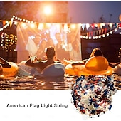 economico Striscie luci a batteria-1 Pz Luce Decorativa a Stringa con 30 LED 3M Patriottica per il 4 Luglio Giorno dell'Indipendenza 250° Anniversario Giorno della Memoria Stringa di Luci Decorativa a Stelle Rosse Bianche e Blu Tema