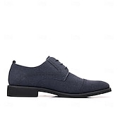 cheap Formal-Men&#039;s Oxfords Brogue Walking British PU Leather Suede Breathable Comfortable Slip Resistant Lace-up Dark Brown Black Blue Fall Winter