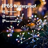 abordables Luces de camino y linternas-Luces solares decorativas para jardín, luces solares para exteriores, impermeables, para patio, porche, parterres, suministros de jardinería de hadas, regalos, adornos navideños.