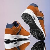 tanie Casualowe sneakersy-męskie brązowe i granatowe trampki Air Cushion – oddychające, lekkie buty sportowe z amortyzacją do codziennych spacerów, ćwiczeń na siłowni i podróży po mieście