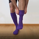 economico calzini da uomo-Per uomo 1 Paio Scaldamuscoli Nero Bianco Colore Semplice Vacanza Sport &amp; Outdoor Quotidiano Base Medio Primavera Autunno Moda Casual