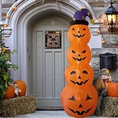 cheap Landscape Lights-1 Pc 2.4M Halloween Inflatable Pumpkin Luminous Strip Lamp Air Model Courtyard Garden Lawn Path Halloween Party Atmosphere Decorative Lights