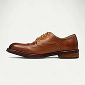 preiswerte Klassische Anzugschuhe-Herren Elegante Schuhe Spaziergang Leder Italienisches Vollnarbenleder Bequem Rutschfest Schnürung Schwarz Braun Kaffee