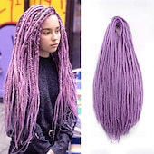 abordables Crocheter les cheveux-Extensions de dreadlocks noires de 20 pouces - 0,24 po de largeur, 20 brins d&#039;extensions de dreadlocks en laine, dreads en laine à double extrémité pour femmes &amp;hommes - dreadlocks hippies faits main