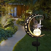 economico Luci paesaggistiche-1 pz luce solare da giardino luce decorativa per esterni luce luna fata angelo luce da prato luce calda impermeabile luce a led per villa cortile canale prato terrazza decorazione da giardino