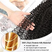 billige Syntetisk hårforlengelse-Krøllete klips i hårextensions urbeauty rosa mango 6 stk proteinsilke kinky krøllete hårextensions klips for svarte kvinner hår mykt naturlig slitesterkt lett lang levetid