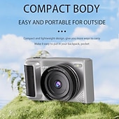 preiswerte Digitalkamera-hochauflösende Digitalkamera 1500 mAh 16-facher Zoom optional Retro 2,8 Zoll Klappbildschirm 64 Megapixel 4K HD-Video Weiß Schwarz Silber für Freund und Freundin