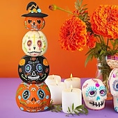 cheap Halloween Hanging &amp; Tabletop Decorations-4pcs Halloween Pumpkin Figurines - Resin Table Decorations for Holiday Party