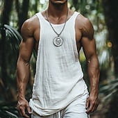 Men's Vest Top Undershirt Sleeveless Shirt Sleeveless Crewneck Summer Plain Fashion Designer Classic Vacation Street Going out White Top Tee for Men3