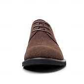 preiswerte Formell-Braune Derby-Schuhe aus hochwertigem Rindsleder für Herren mit glattem Kunstleder-Finish – klassisches Schuhwerk fürs Büro, formelle Anlässe und den Alltag