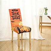 abordables Funda para silla de comedor-Funda para silla de comedor con estampado de calavera de Halloween, decoración de mesa para festivales, accesorios de disfraces para decorar