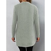 abordables Cardigans et vêtements d&#039;extérieur-Femmes Veste Décontractée Respirant Confortable Patchwork Mode Occasionnel Uni Vacances Rue Occasionnel Tenue quotidienne Ouvert devant Régulier Sans Col Coupe régulière manche longue Vêtements