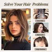 baratos Franjas-apliques de cabelo para mulheres com extensões de cabelo ralo 360 3d toppers apliques de cabelo para mulheres 360cover clip ins franjas falsas apliques de cabelo solução perfeita para atualização