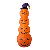 cheap Landscape Lights-1 Pc 2.4M Halloween Inflatable Pumpkin Luminous Strip Lamp Air Model Courtyard Garden Lawn Path Halloween Party Atmosphere Decorative Lights