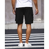 economico All&amp;#39;aperto-Per uomo Pantaloncini cargo Shorts Pantaloncini Estivi Coulisse Elastico in vita Multi-tasche Semplice Comodità Indossabile Lunghezza al ginocchio All&#039;aperto Sport Quotidiano Moda Casual Nero Verde
