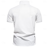 preiswerte Herren Elite Polo-Herren Männlich Blumen Blumenmuster Polo Strick-Polopullover Kurzarm Umlegekragen Polokragen Modern Formell Arbeit Sport &amp; Outdoor Knöpfe Drucken Frühling Rubinrot Weiß Hellblau