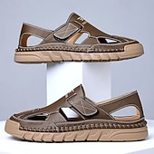 Χαμηλού Κόστους Υπαίθριες σάντες-Ανδρικά καφέ slip-on σανδάλια εξωτερικού χώρου με ελαστικά λουράκια και αναπνεύσιμο mesh επάνω μέρος για καλοκαιρινές περιπέτειες