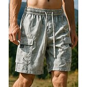 preiswerte Unterteile-Herren Wandershorts Sportshorts Tarnung Außen Normale Passform Wasserdicht Atmungsaktiv Schnelltrocknend Leicht Shorts Kordelzug Elastischer Bund Khaki Tennis Golfspiel Laufen M L XL XXL XXXL