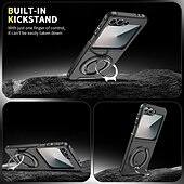 economico Cover Samsung-telefono Custodia Per Samsung Galaxy Z Flip 7 Z Flip 6 Copertura Posteriore Custodia ad adsorbimento magnetico con Supporto Resistente agli urti Retrò Cielo TPU PC Metallo