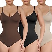 baratos Modeladores femininos-Feminino Cintas Modelador de corpo com seios Tecido Elástico Para Pilates Dança Ginástica