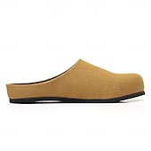 cheap Men&#039;s Clogs &amp; Mules-Men&#039;s Khaki Backless Mule Loafers – Minimalist Slip-On Comfort Shoes with Soft Faux Suede for Indoor Lounging Casual Errands and Summer Relaxation