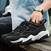 preiswerte Sneaker für Herren-Olivgrüne Wander-Sneaker für Herren – strapazierfähige Outdoor-Wanderschuhe mit atmungsaktivem Mesh und robuster Sohle für Trail-Walking, Camping und den täglichen Gebrauch im Freien