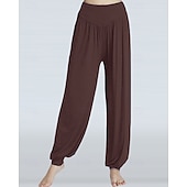 billiga bloomers &amp; haremsbyxor-Dam Yogabyxor Harem byxor underbyxor Lättvikt Hög midja Gym Pilates Zumba Underdelar Svart Vit Rosa Huvudstad Höst sporter Sportkläder Microelastisk Lös passning