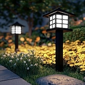 cheap Pathway Lights &amp; Lanterns-4PCS LED Solar Pathway Lights Outdoor Lights Waterproof Lawn Lights Garden Landscape Courtyard Terrace Driveway Decorative Lighting