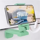 abordables Soporte para móvil-Imprescindibles para viajar en avión: soporte universal para teléfono manos libres para volar con rotación de 360 grados, accesorio imprescindible para viajar en avión, soporte para teléfono para