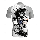 abordables Maillots Hombre-Hombre Maillot de Ciclismo Manga Corta Bicicleta Maillot Camiseta con 3 bolsillos traseros Resistente a los rayos UV Secado rápido Cremallera delantera Bandas Reflectantes Plata Deportes Ropa