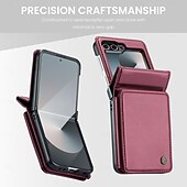 economico Cover Samsung-telefono Custodia Per Samsung Galaxy Z Flip 6 Custodia a Flip Cavalletto Resistente agli urti TPU Pelle PU