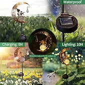 economico Luci paesaggistiche-1 pz luce solare da giardino luce decorativa per esterni luce luna fata angelo luce da prato luce calda impermeabile luce a led per villa cortile canale prato terrazza decorazione da giardino