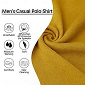 cheap Vacation-Men&#039;s Polo Shirts Golf Shirt Vacation Holiday Lapel Ribbed Polo Collar Short Sleeve Basic Modern Color Block Patchwork Buttons Summer Spring &amp; Summer Regular Fit Yellow Navy Blue Blue Green Polo