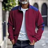 cheap Men&#039;s Jackets &amp; Coats-Men&#039;s Lightweight Jacket Corduroy Jacket Casual Jacket Vacation Daily Pocket Spring Fall Color Block Fashion Classic Stand Collar Regular Apricot Black White Yellow Wine Jacket