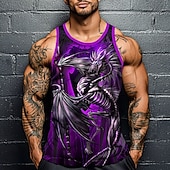 preiswerte 3D-Tanktops für Herren-Herren Drache Weste Unterhemd Ärmellos T-Shirt 3D-Druck Rundhalsausschnitt Hemd Mode Übertrieben Straße Lässig Täglich Rote Blau Purpur Sommer Frühling Bekleidung S M L XL XXL XXXL
