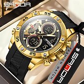 abordables Relojes digitales-Reloj electrónico de lujo Sanda 5104 para estudiantes, multifuncional, resistente al agua, deportivo, con cronómetro, a la moda.