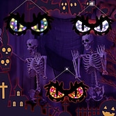 cheap Decorative Lights-Halloween Decorations Spooky Eyes Lights 21 Inch Large Wooden Halloween Window Eye Lights with 8 Color Modes and USB/Battery Operated for Home Wall Window Trees Halloween Decor