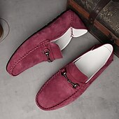 abordables Chaussures sans lacets &amp; mocassins-Mocassins en daim beige pour hommes avec boucle, légers et flexibles, parfaits pour une tenue de bureau décontractée, des soirées sociales et des journées de détente