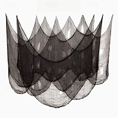 olcso Halloween kültéri dekoráció-halloweeni hátborzongató kendő 7 x 33 láb (2,15 x 10 m) szakadt gézszövet, vérfoltos akasztódekoráció, kísérteties kísértetház kültéri udvari jelenet kellék, szellemparti hangulatot kölcsönző