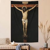 رخيصةأون سجادة دينية-فن الجدارية العصور الوسطى زينة جدارية عصور وسطى زخرفة جداريات كبيرة تصوير خلفية بطانية ستارة زينة غرفة النوم المعيشة