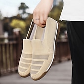 preiswerte Herrenpantoletten &amp; -slipper-Herren-Slipper aus Strick, atmungsaktives Obermaterial aus Webstoff mit flexibler Gummisohle, bequem und leicht für Sommer, Strand und Autofahren