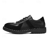 abordables Occasionnel-Homme Derby Marche ancien Affaires Occasionnel Quotidien Daim Cuir fendu Confortable Antidérapant À lacets Gris&amp;Blanc Noir Printemps