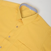 お買い得  メンズドレスシャツ-男性用 シャツ ドレスシャツ フレンチカフシャツ 平織り 結婚式 ビジネス ピンクとパープル ブルーとライトブルー 黄色 + 青 イエロー+ピンク 長袖 カラー オールシーズン 衣類 ポケット