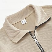 economico Felpe di base-Per uomo Felpa con cappuccio e zip Felpa con zip Nero Bianco Blu marino Cachi Grigio chiaro Colletto Mao Semplice Zip a un quarto Casuale Quotidiano Ferie Streetwear Cool Casual Autunno &amp; Inverno